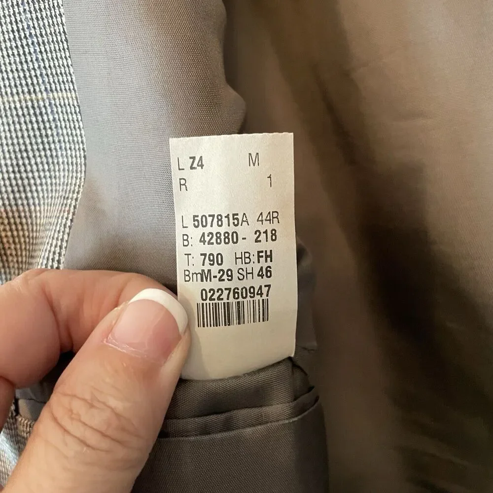 Lauren‎ Ralph Lauren Blazer Men 44R Silk Wool Jacket Union Made Sport Coat Gray - Picture 4 of 6